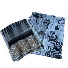 Scarves Scarf Animal Print Floral Shawl Wrap Hair Tie Head Sheer 63" x 13"