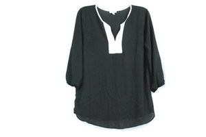 Charming-Charlie-Black-And-White-Top-Blouse-Tunic-Shirt-Sz-S