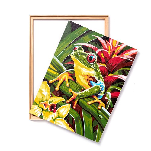 Jasart Thin Edge Artwork 16x16" Wood Floater Canvas Painting Frame Sqr Natural - Picture 2 of 5