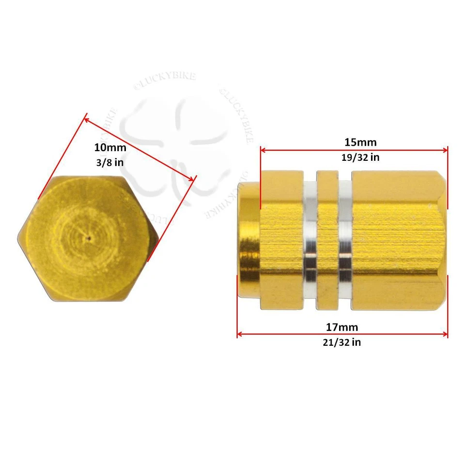 2 колпачка клапана золотая крышка шины GSXR 600 750 Ninja R1 R6 стержень Luxor алюминий с ЧПУ - Изображение 2 из 3