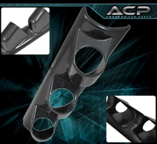 Universal Pillar Dash Panel Trim Mount Carbon Fiber Look Triple Gauge Pod Holder