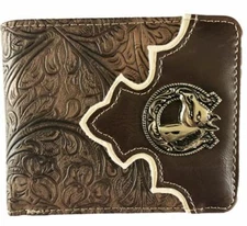 Horse State Mens Wallet Western Bifold Style W090-15 Brown