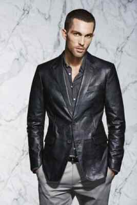Formal Classic Business Decent 100% Genuine Lambskin Button Mens Leather Blazer