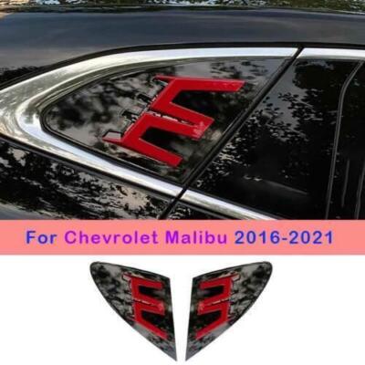 For Chevrolet Malibu 2016-21 Glossy Black Red Side Window Sport Shutter Trim 2pc