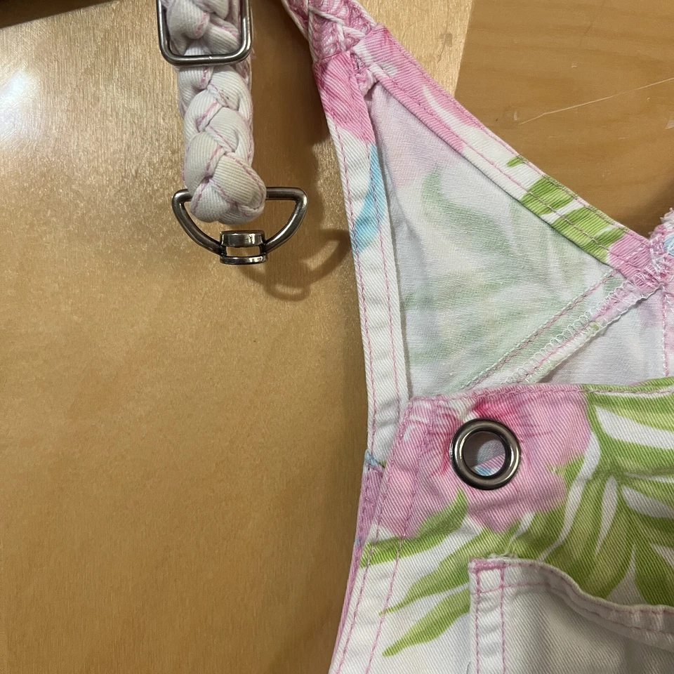 Mono vintage descolorido Glory niñas 4/5 blanco rosa flor hawaiana hibisco niños Foto 4 de 4