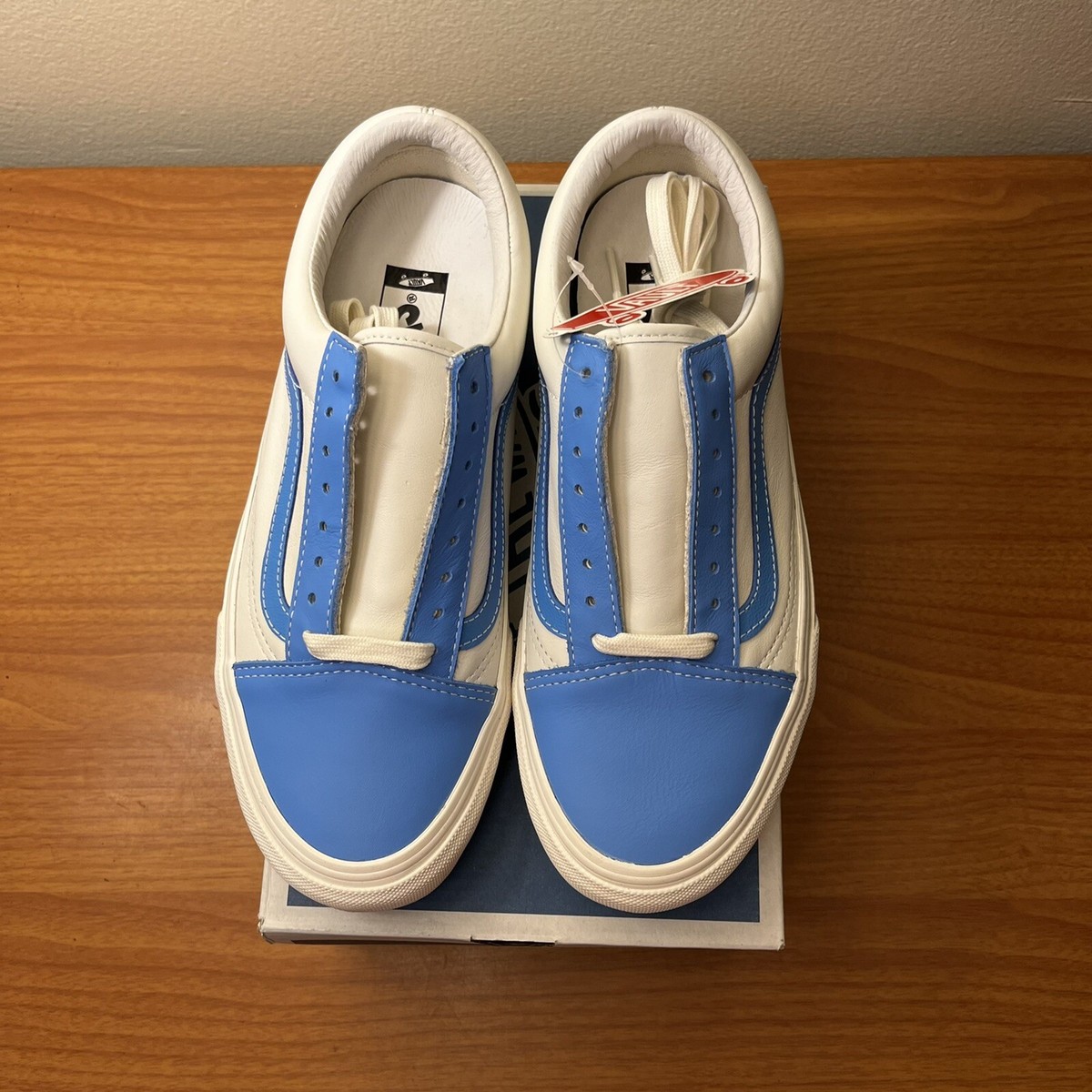 vaqtaux バニ Vans Old Skool Vault LX Leather Bonnie Blue Marshmallow Sz 8