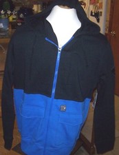 New Hurley sz Large blue black hoodie jacket sweatshirt coat men long sleeve