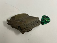 Vtg 1978 Solid Brass Baron Belt Buckle Classic Car Chevy Chevrolet