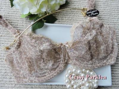 Ireland ''SECRET POSSESSIONS'' Leopard Print See-Through Non-Padded Cups Wire Bras