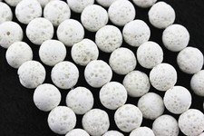 White Volcanic Lava Rock Stone Beads 4mm 6mm 8mm 10mm 15.5" Strand