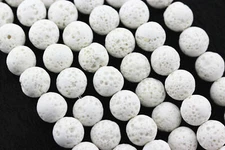 White Volcanic Lava Rock Stone Beads 4mm 6mm 8mm 10mm 15.5" Strand