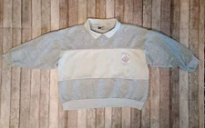 Vtg Gitano Collared Sweatshirt Womens 42/22W GreyPink Colorblock Preppy 90s Logo