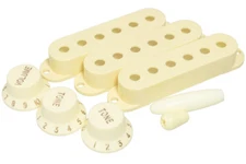 Aged White Accessory Kit for Stratocaster Pickup Covers Knobs Tips fits Fender