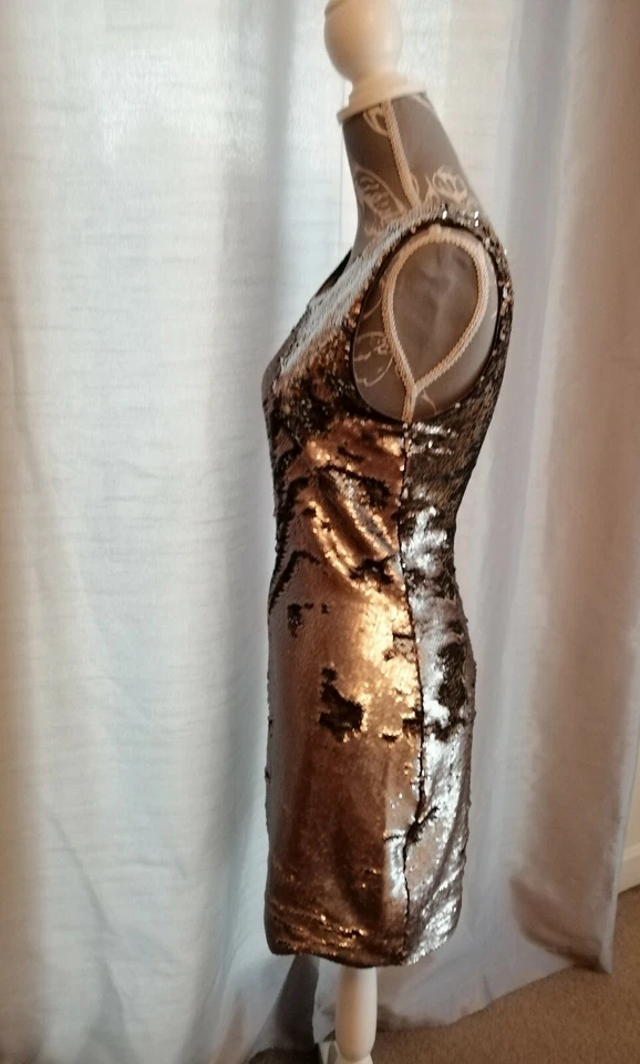 Ladies Silver Embellished party/evening Dress. Size 10. Eu38. Used Once - Image 2 of 4