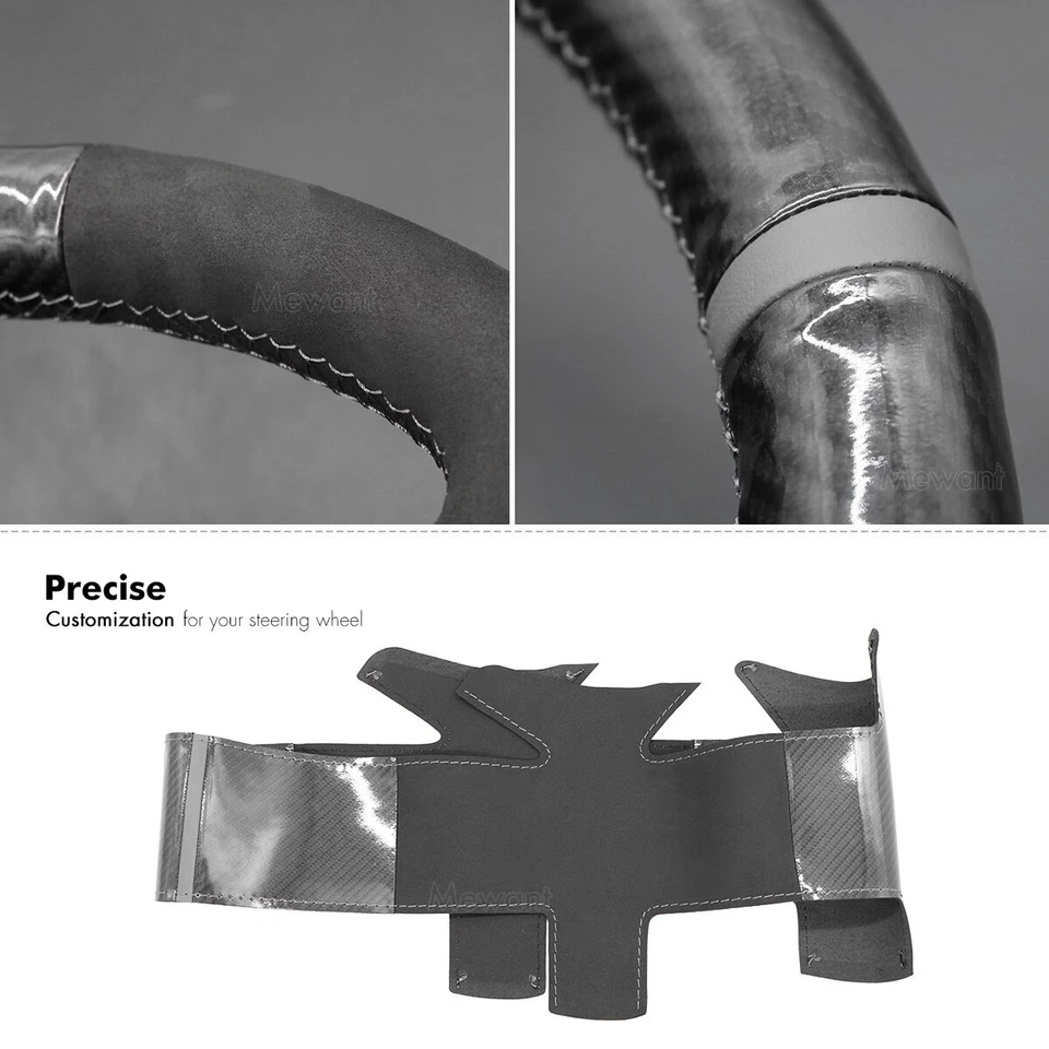 Genuine Leather Carbon Fiber Steering Wheel Cover for Peugeot 206 2002-009 206SW - image 4 of 4