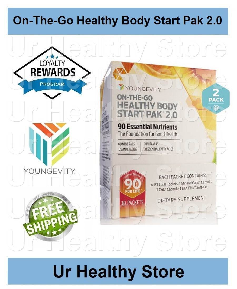 Youngevity On The Go Healthy Body Start Pak 2.0 30ct (2 PACK) - Complete Health