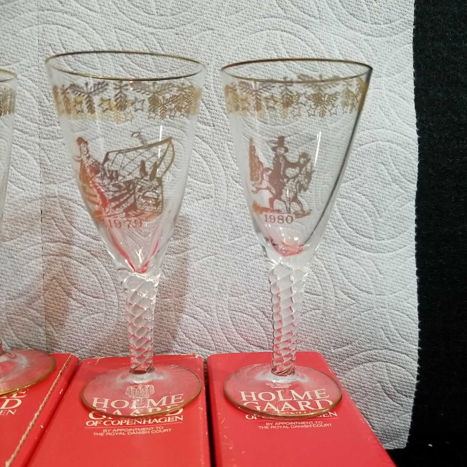 8 HOLMGAARD COPENHAGEN PORT Cordial WHISKEY SHOT Glasses Rare w/boxes Denmark B