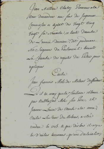 1715-1747 procureur CHABOZ  sentence contre MOLE de Mollans et LACOMBE Parlement - Photo 1/5