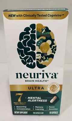 Neuriva Ultra Brain Health Mental Alertness Memory Focus 60 Capsules - EXP 06/25