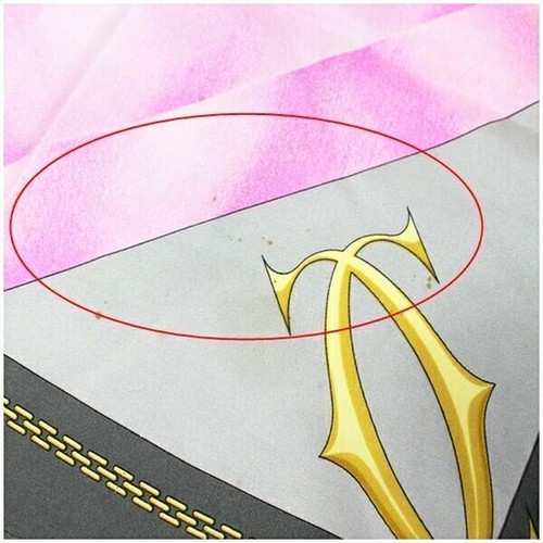 Cartier Must de Cartier Scarf Pink and gray logo pattern 84 x 84cm From Japan - Picture 9 of 10