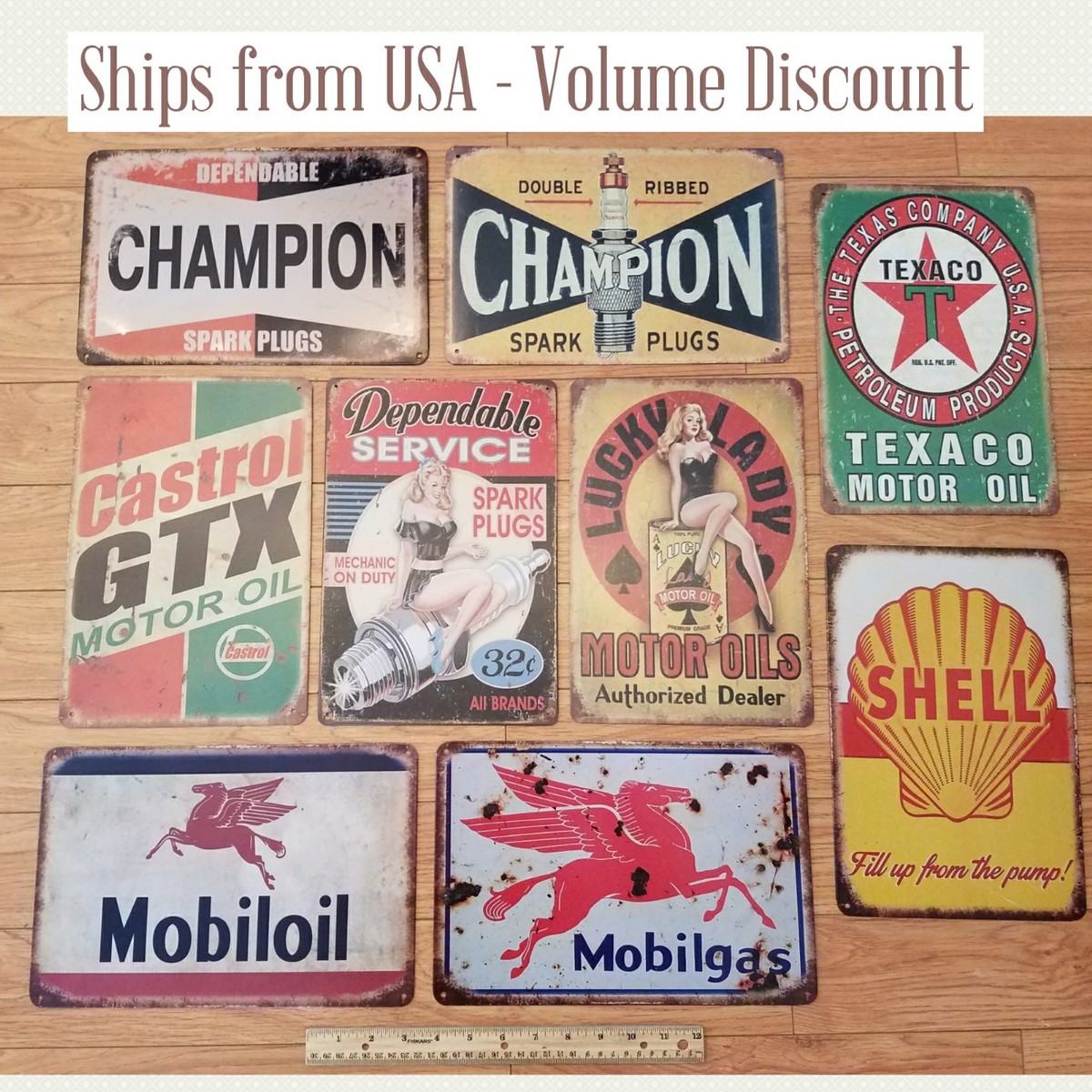 MOBILOIL看板 Vintage Mobil Gas Station Sign Mobil Oil Retro Tin Sign