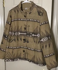 Chico’s Women's Southwestern Astec Patterned Lined Jacket Coat Size 3 US 16/18