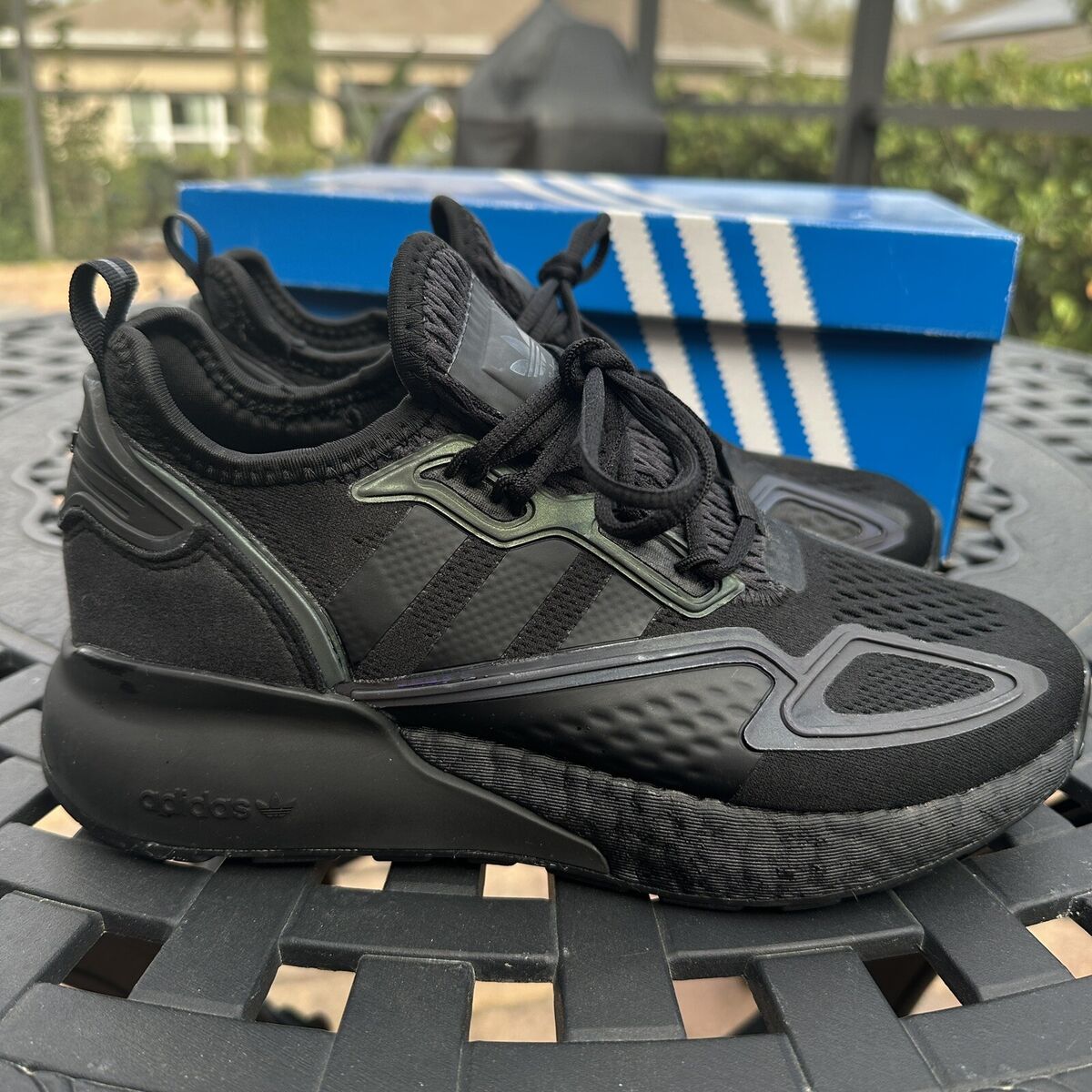 Adidas ZX 2K Boost Triple Black Kid's Athletic Shoes FW8264 Adidas ZX 2K Boost Triple Black Kid's Athletic Shoes FW8264