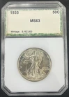 1935 Walking Liberty Half Dollar 50C PCI 63