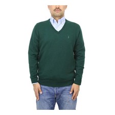  MINOR DEFECT Polo Ralph Lauren Merino Wool V-Neck Sweater - Green - Size: M