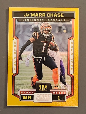 Ja'Marr Chase 2023 Score Football #197 GOLD ZONE Parallel 37/50