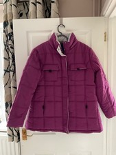 LOVELY WARM COTTON TRADERS BRIGHT PLUM PADDED JACKET SIZE 16 VERY GOOD CONDITION
