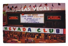 NEVADA CLUB CASINO LAS VEGAS NEVADA SOUVENIR PHOTO POSTCARD 1950s VINTAGE