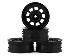 JConcepts 9 Shot 2.2 Dirt Oval Front Wheels (Black) (4) (B6.1/XB2/RB7/YZ (3397B)