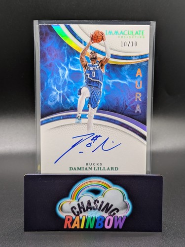 2024 Panini Immaculate Damian Lillard On-Card Auto AURA SIGNATURES /10 Bookend