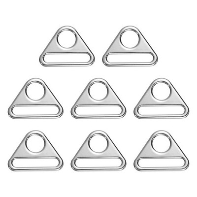 8pcs Triangle Buckles 1 3/4'' Silver Rings