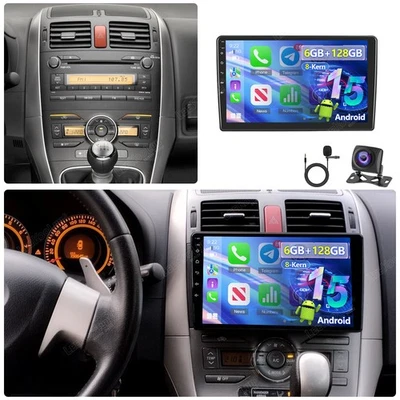 LEEKOOLUU 6G+128GB Carplay Autoradio Für Toyota AURIS 2006-2012 Android 15 GPS WIFI Kamera