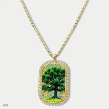 Amazing Tree Of Life Pendant Necklace Chain Photo Dog Tag Chain Gift Design Deli