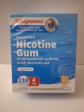 Walgreens Uncoated Sugar Free Nicotine Gum 4mg 110pc 100 Satisfaction Guarantee