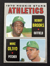 Vintage 1970 Topps Card Baseball Brooks/Olivo RC Oakland Athletics #381