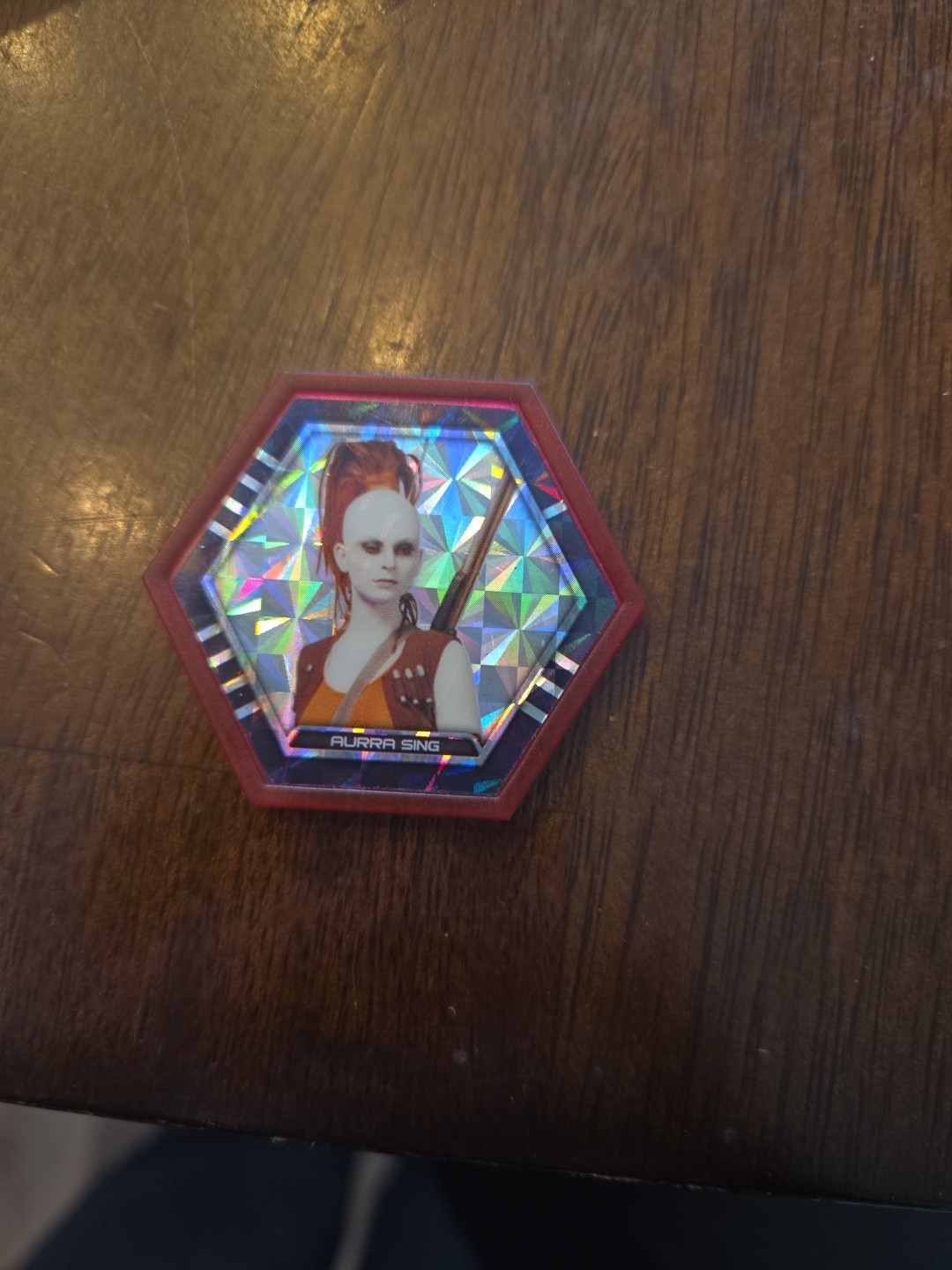 Ultra Rare Aurra Sing Lightsaber Red Star Wars Galactic Connexions Disk