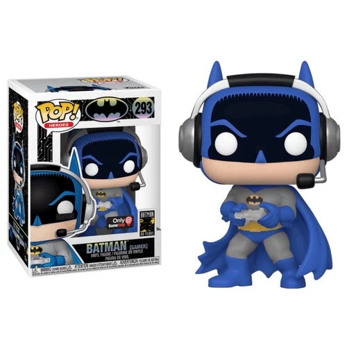 🔥Funko Pop! Heroes: BATMAN (GAMER) #293 GameStop EXC VAULTED PROTECTOR🔥