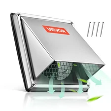 VEVOR 4 Inch External Extractor Wall Vent Cover Stainless Steel 1 Pack Silver