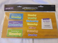 Astrobrights Days Of The Week Magnetic  10 Pieces New Sealed