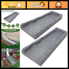 3 Pack Rubber Downspout Splash Block - Rain Gutter Drain Trays, Gray, Durable