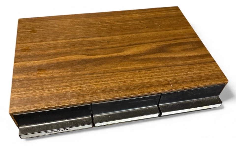 Vintage Realistic 36 Cassette Tape Storage Box Faux Wood 3 Drawers Stackable - Image 2 of 3