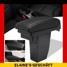 Zweilagige Armlehne aus schwarzem Leder Für Peugeot 2008 Aufbewahrungsbox DE