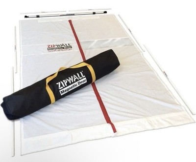 Zipwall MDK Magnetic Dust Barrier Door Kit, 7 Ft 2  Height, White, Nylon