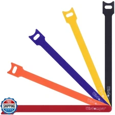 50 Pack 8 Inches Hook and Loop Strap, Self-gripping Fastening Cord Cable Ties