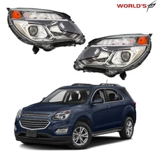 Pair Headlights For Chevy Equinox 2016-2017 Halogen Projector Left+Right Side