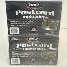BCW Postcard Sleeves Topload Holders Rigid Protector 5.875” x 3.75” Pack of 50